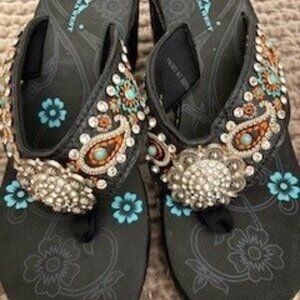 Montana West Pasley Bling Flip Flops - Size 10 / 11